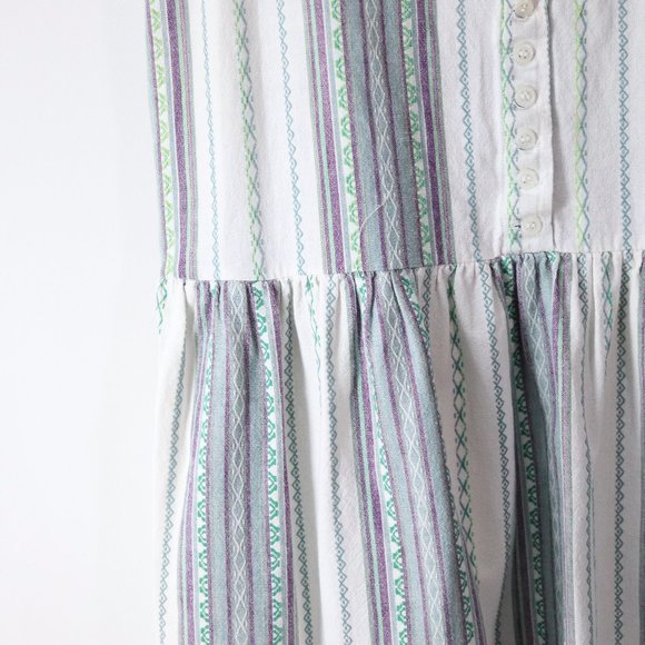 ❌SOLD❌vintage 90s woven stripe jumper dress - Picture 9 of 12